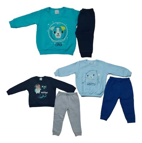 Kit 3 Conjuntos Moletom Flanelado Infantil Menino Malwee Parcelamento