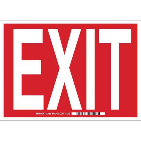 Hardware Specialty Brady Exit Sign H X W Polystyrene White