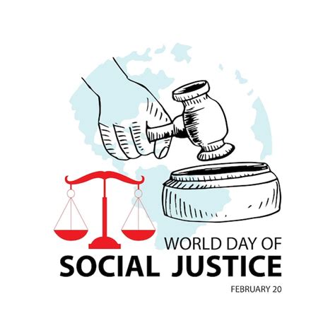 Concepto de cartel del día mundial de la justicia social Vector Premium