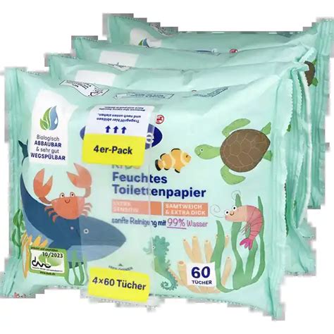 alouette 4er-Pack feuchte Toilettentücher Sensitiv Kids online kaufen