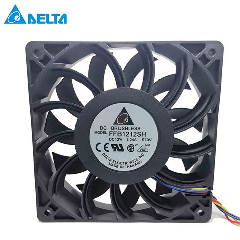 델타 FFB1212SH 12025 DC 12V 1.24A 12CM 폭력적인 고속 풍량 팬, pwm 4 핀 서버 인버터 케이스 축 ...