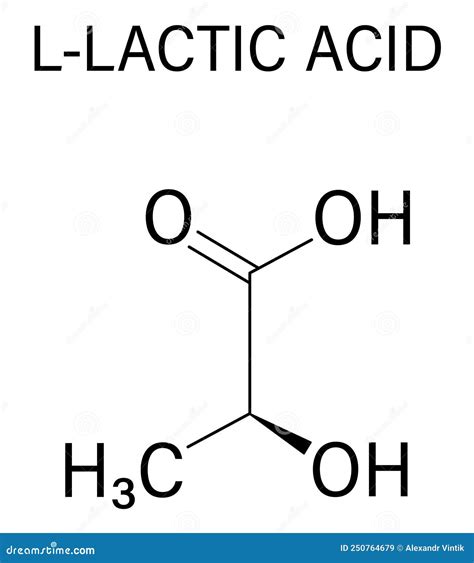 Lactic Acid Or L Lactic Acid Milk Sugar Molecule Skeletal Formula