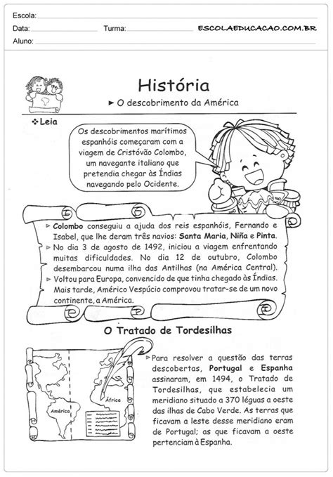 Atividades De Hist Ria Ano Para Imprimir