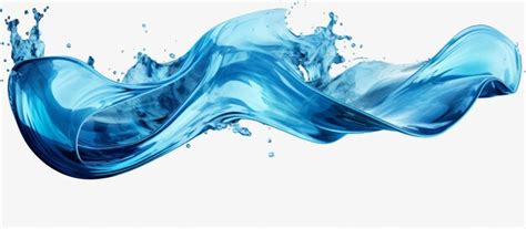 premium photo  blue wave    air   white background