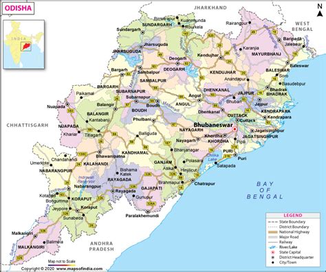 Odisha District Map Clickable District Map Of Odisha Orissa Showing