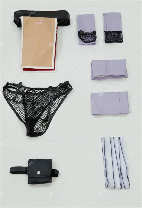 Women Ninja Sakura Derivative Sexy Lingerie Set Cutout Backless Halter Top And Mesh Panty With