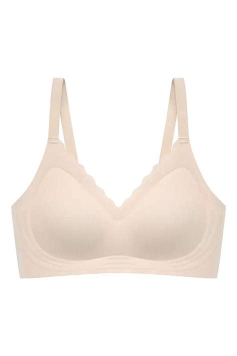 Delia Seamless Wireless Comfortable Push Up Support Bra In Nude Shopperboard