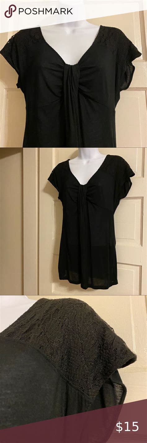 Banana Republic Black Short Sleeve Top Size M Black Short Sleeve