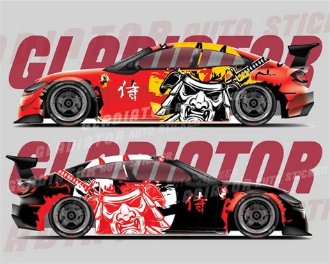 Samurai Car Wrap 2x Japanese Vehicle Shine Cast Vinyl Wrap Etsy UK