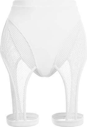 ABAFIP Women S Fishnet Garter Belt High Waist Bikini Bottom Rave Booty Shorts Musical Festival