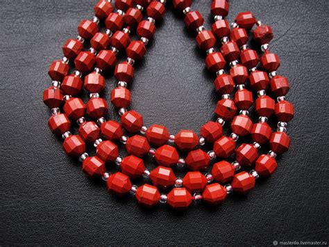 Красная Яшма бусины с огранкой купить в интернет-магазине Ярмарка ...