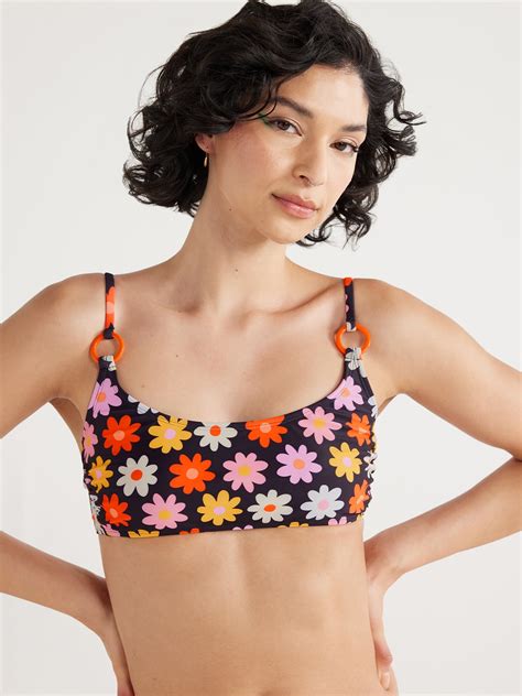 No Boundaries Juniors Daisy Bralette O Ring Bikini Top Sizes Xs Xxl Walmart
