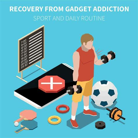 Gadget Addiction Isometric 26321651 Vector Art at Vecteezy