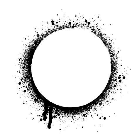 circle grunge ink splat  spot brush splash paint border frame