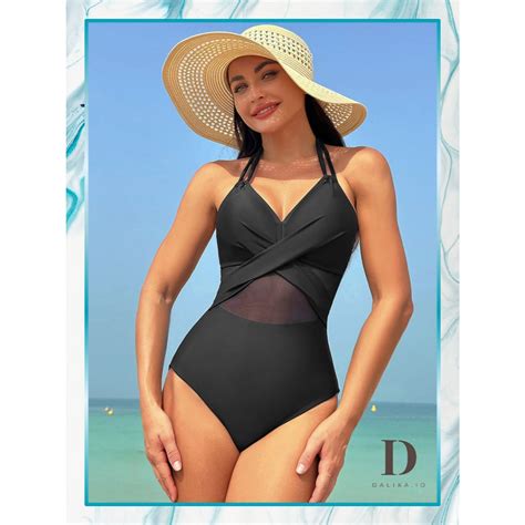 Jual Bikini Swimsuit Beachwear Baju Renang One Piece Motif Tali X Transparan Tummy Fashion