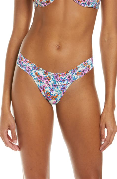 Frankies Bikinis Nick Floral Bikini Bottoms Blue Editorialist