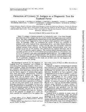 Fillable Online Jcm Asm Detection Of Urinary Vi Antigen As A Diagnostic