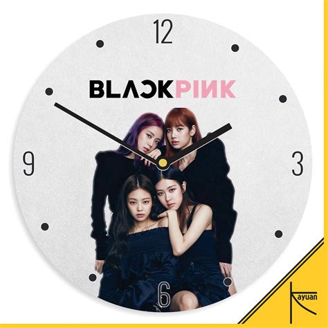 Jual Jam Dinding Kayu BlackPink Girl Band Korea Hiasan Kamar Unik Black