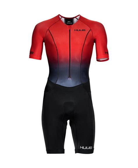 Huub Mens Commit Long Course Tri Suit Redblack Teamline