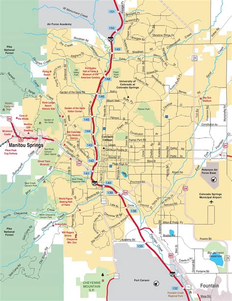 Map of Colorado Springs