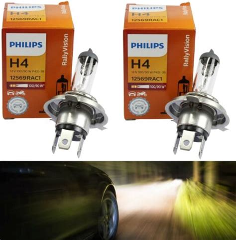 Philips Rally Vision Hb H W Two Bulbs Head Light Replace