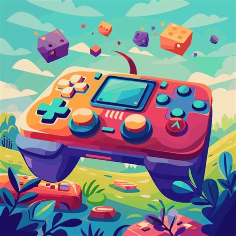 Premium Vector Video Game Console Cartoon Style Vector Illustration