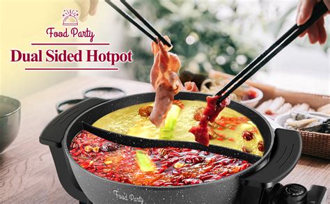 Amazon De Food Party Hot Pot Elektrisch Hotpot Topf L Elektrischer Kochtopf V W