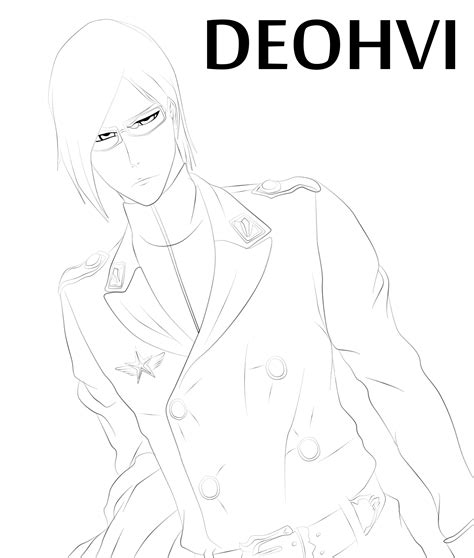 Bleach 537 Uryu Ishida Line Art By Deohvi On Deviantart