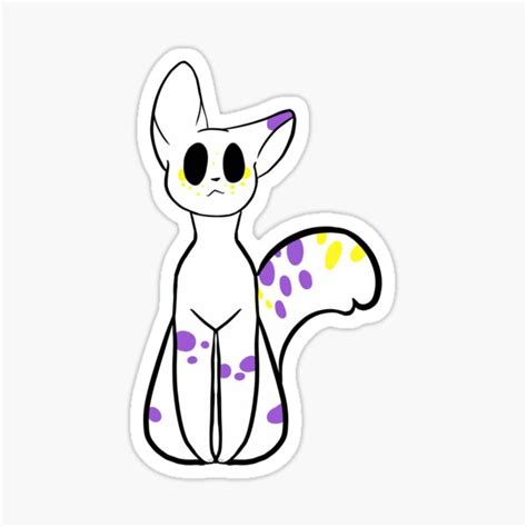 Non Binary Pride Cat Sticker For Sale By Snakemythical Redbubble