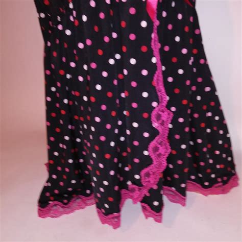 Cacique Lingerie Babydoll 22 24 Black Pink Polka Depop