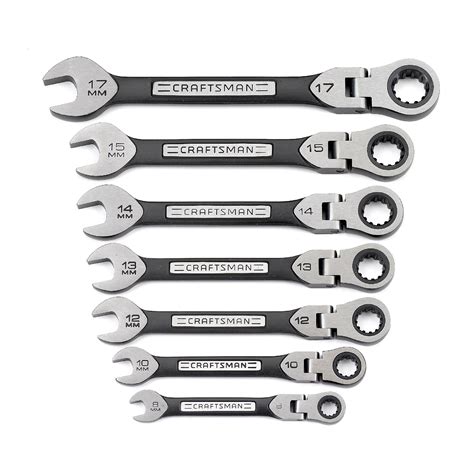 Craftsman 7 piece Metric Universal Flex Ratcheting Wrench Set