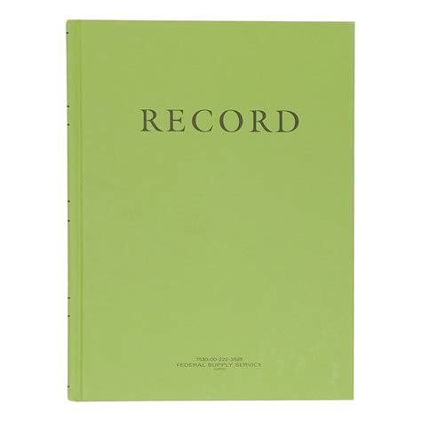 Green Military Log And Record Book — 8 X 10 12 — Nsn 7530 00 222 3525