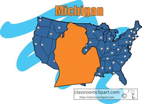 Michigan State Clipart Michiganstatecolormap Classroom Clipart