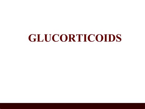 Lecture On Glucocorticoids Physiology And Pathology Ppt