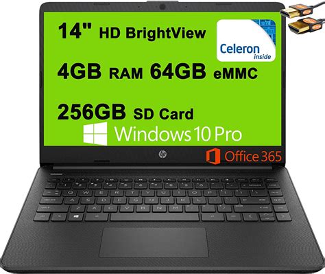 Hp 14 Celeron N4020 · Uhd Graphics 600 · 14 0” Hd 1366 X 768 Tn · 64gb Emmc · 4gb Ddr4