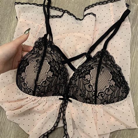 Coquette Sheer Lingerie Dress Lace Bow Baby Pink Depop