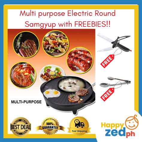 Happy Zed Electric Bbq Grill Steamboat Hotpot With Free Clever Cutter And Tong N Hot Pot