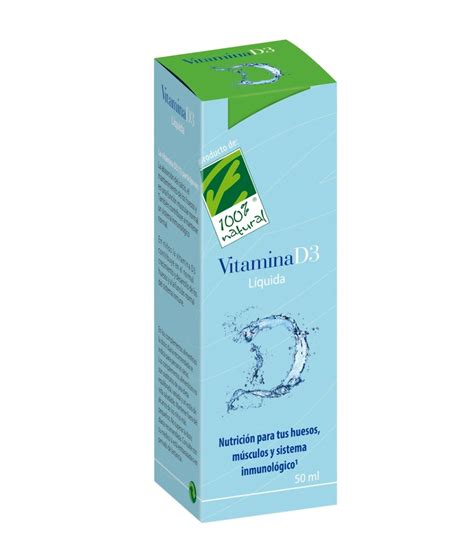 Vitamina D3 Liquida 50ml Cien Por Cien Natural