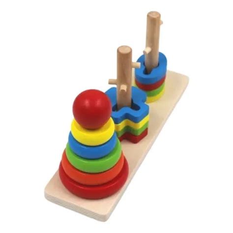 Brinquedo Educativo Torre Rainbow E Torres De Encaixe Formas