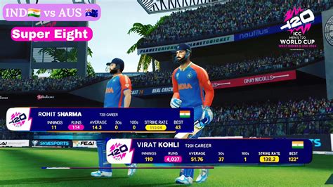 India Vs Australia T20 WC 2024 In Real Cricket 24 Match 51 In