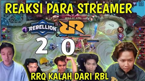 Reaksi Para Streamer Melihat Rrq Kalah Dari Rbl Mpl Id Season