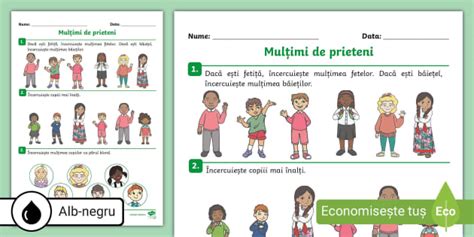 Mulțimi De Prieteni Fișă De Lucru Activitate Matematică