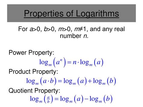 PPT - Properties of Logarithms PowerPoint Presentation, free download ...