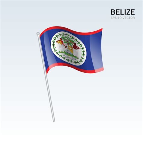 Bandeira de ondulação de belize isolada em fundo cinza Vetor Premium