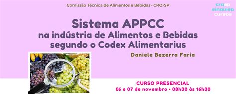 Sistema Appcc Na Ind Stria De Alimentos E Bebidas Segundo O Codex