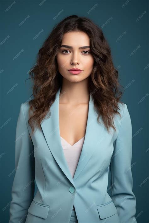 Premium Photo A Model In A Blue Suit With A White Shirt And A Blue
