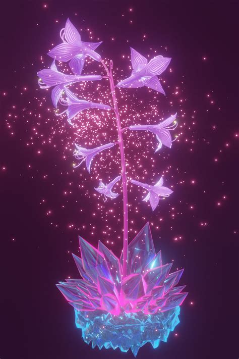 Magical flower 3d model and animation