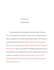 Sex Without Love Docx Sex Without Love By Sharon Olds Even Though There Is No