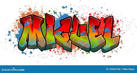 Miguel Graffiti Name Design Stock Vector Illustration Of Hiphop