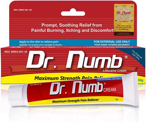 Dr Numb 5 Lidocaine Topical Anesthetic Numbing Cream For Pain Relief